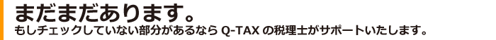 以上のことを確認することが望ましいです。もしチェックしていないなら、Q-TAXの税理士がサポートいたします。